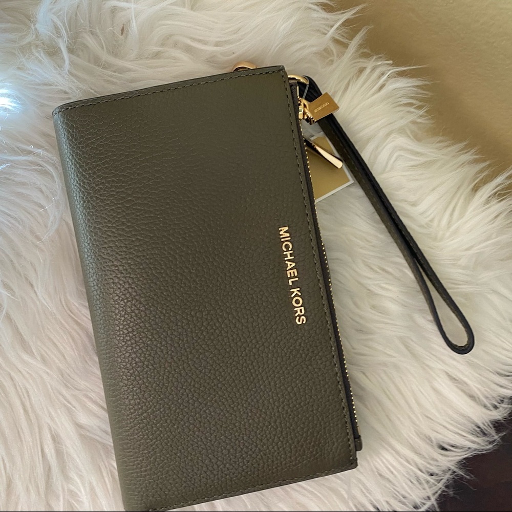 Michael Kors jet set travel double zipper wallet wristlet - Picture 5 of 7